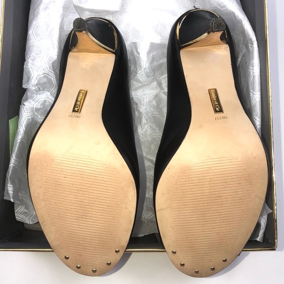 LOUISE ET CIE BLACK GOLD LEATHER BOOTIES - Picture 7 of 10